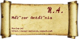 Mózer Antónia névjegykártya