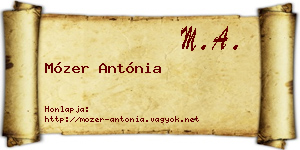 Mózer Antónia névjegykártya